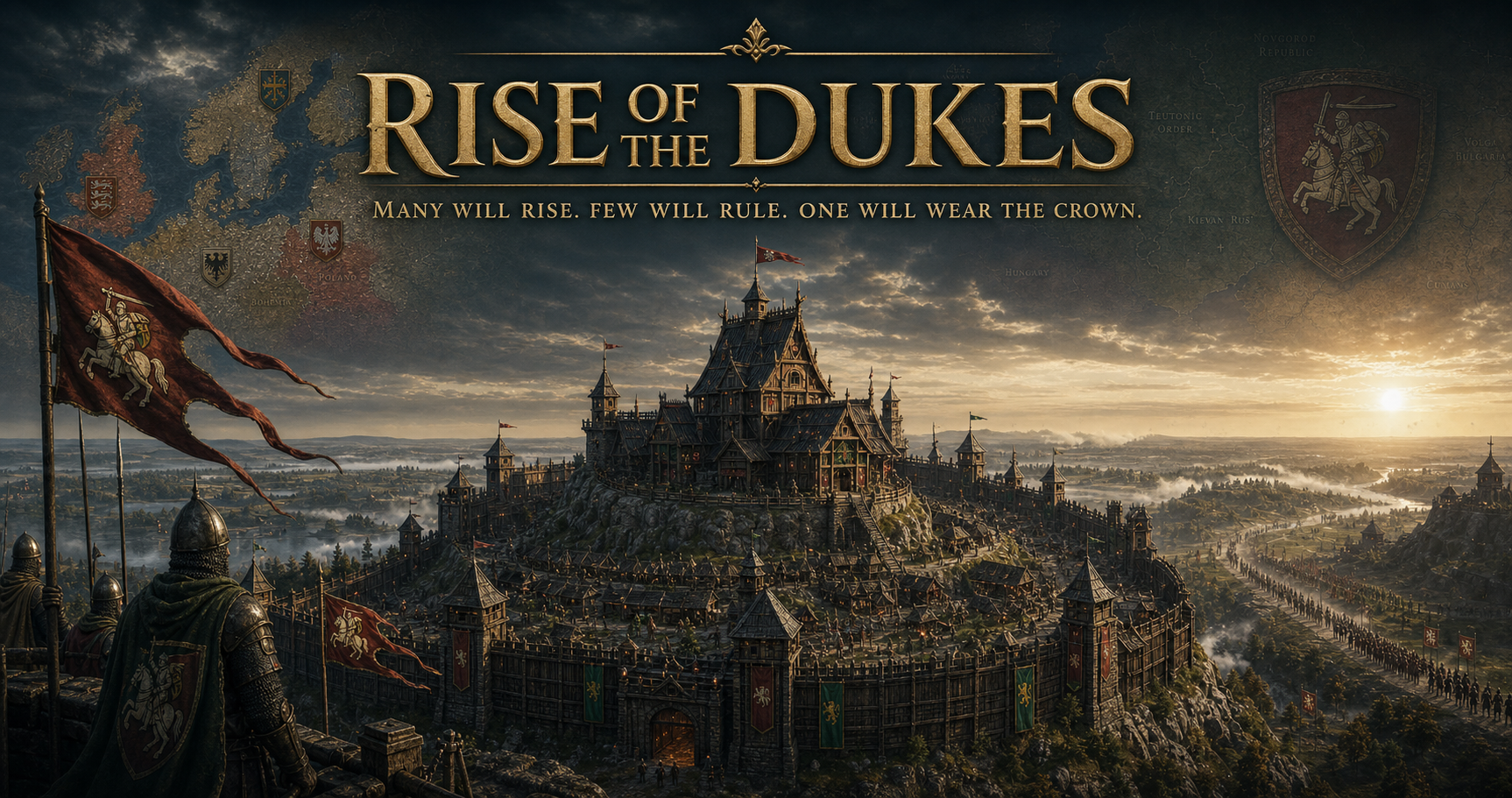 A medieval Lithuanian stronghold and its approaching armies